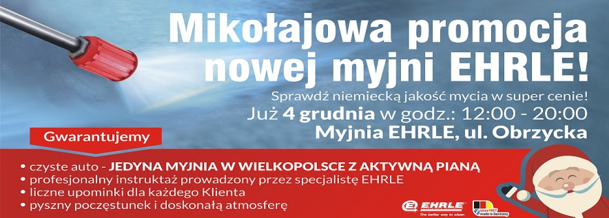 Mikołajkowa promocja na nowej myjni EARLE przy Obrzyckiej w Obornikach!!!