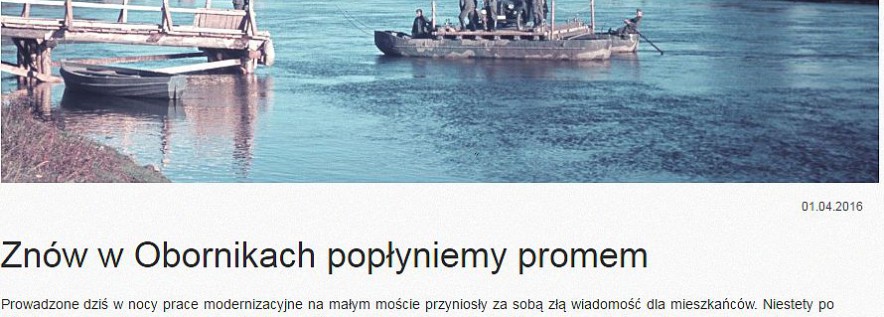 Będziemy pływać promem? To oczywiście żart na prima aprilis!