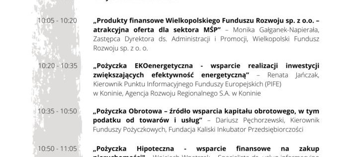 Webinarium dla przedsiębiorców: „Wsparcie finansowe dla wielkopolskich przedsiębiorców z sektora MŚP”