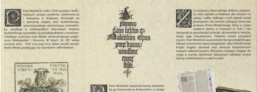 „Piotr Wedelicki z Obornik – lekarz królewski i bibliofil doby renesansu”
