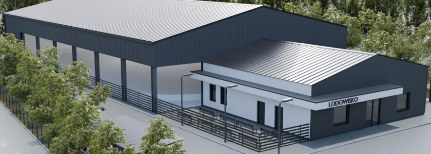 Budowa krytego lodowiska przy ul. 4 Stycznia 1919 r. w Obornikach