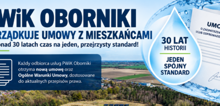 Aktualności - PWiK Oborniki porządkuje umowy z mieszkańcami. Po ponad 30 latach czas na jeden, przejrzysty standard!